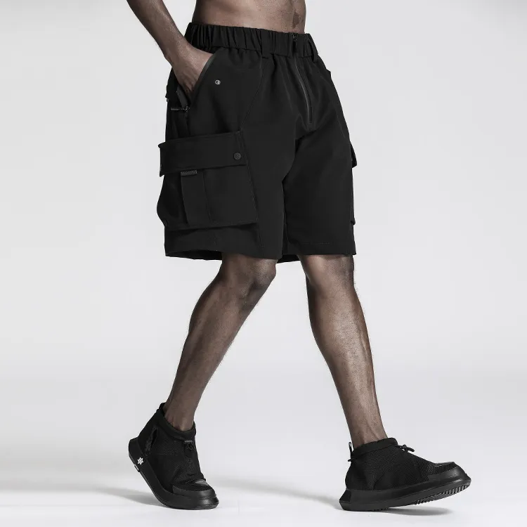 NORVINCY Urban Techwear Badge Cargo Shorts Unisex-4