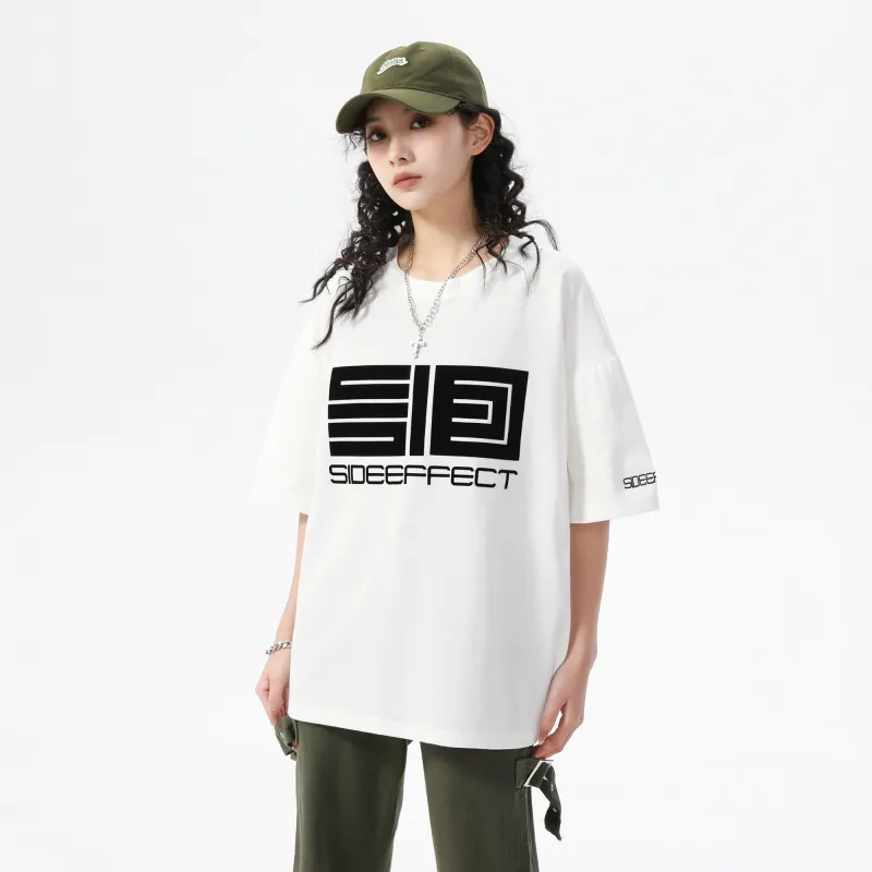 SIDEEFFECT Short Sleeved T Shirts Summer Unisex Black-9