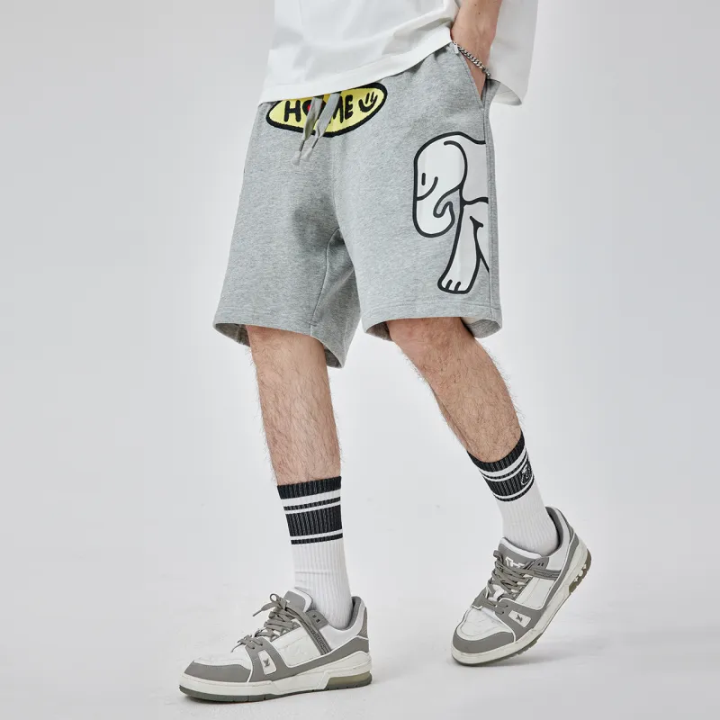 Agaho X Guuka X AGAHO Casual Shorts Unisex Heather Gray-4