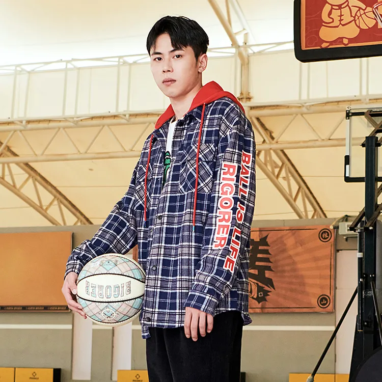 RIGORER Jackets Unisex Gray Blue Plaid-5