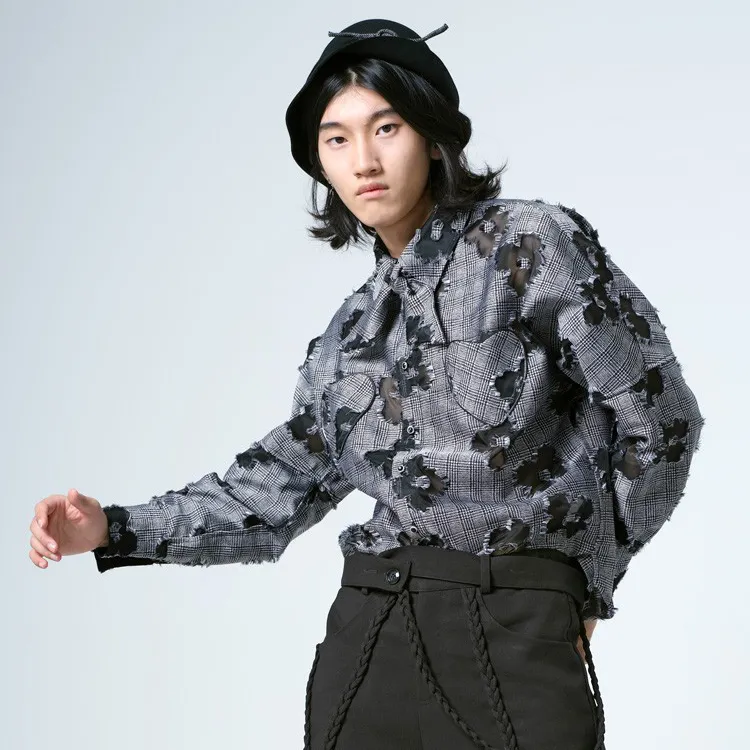 VALLEYOUTH Shirt Unisex Black Plaid-2