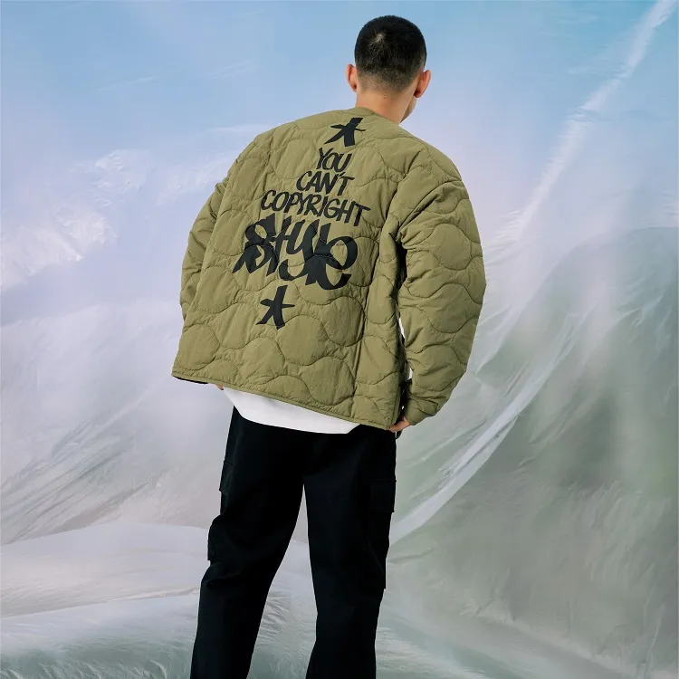 Eric Haze X FOSS Puffer Jackets Unisex Army Green-2