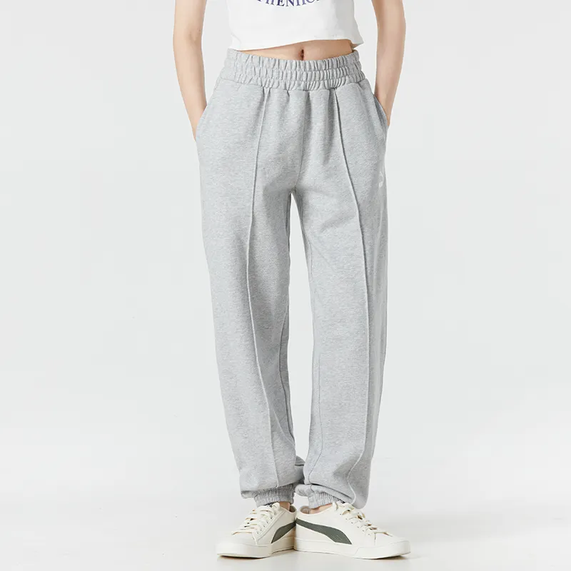 PUMA Knitted Sweatpants Women's Gray-4
