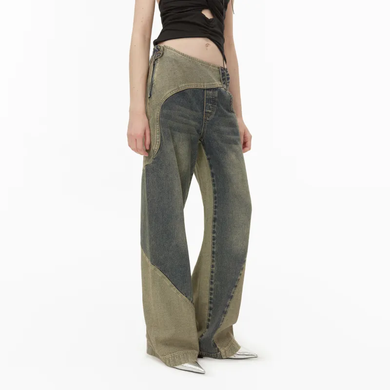 RUNTOTHEFUTURE Jeans Women's Denim Patchwork-3