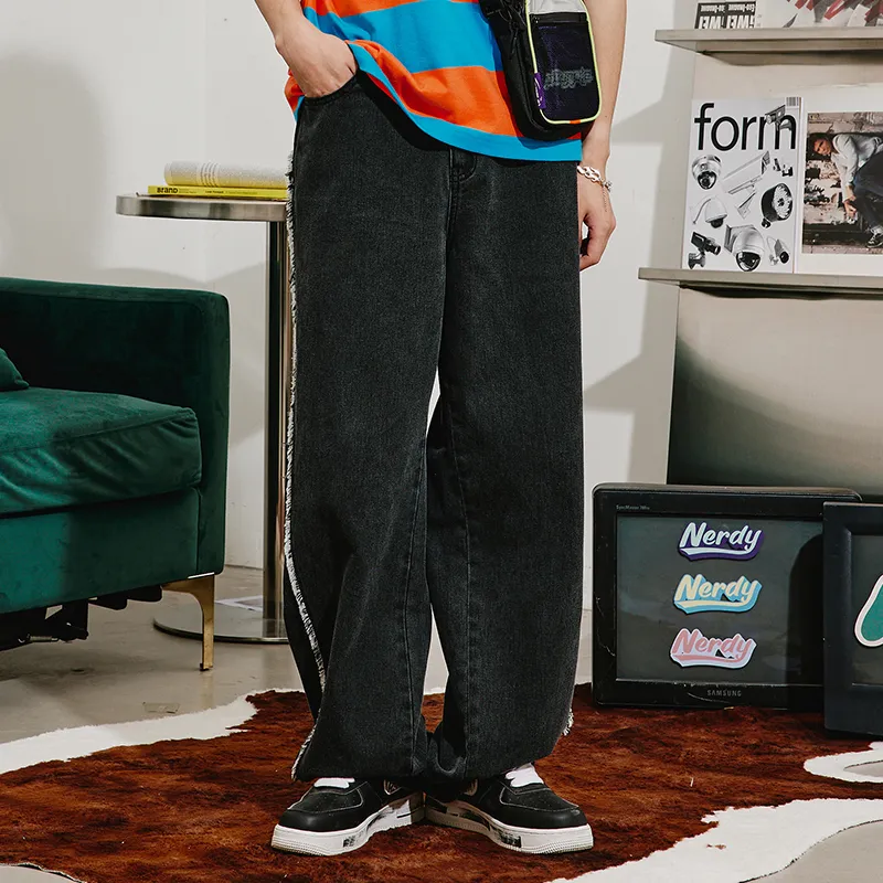 NERDY Straight Jeans Unisex Black-4