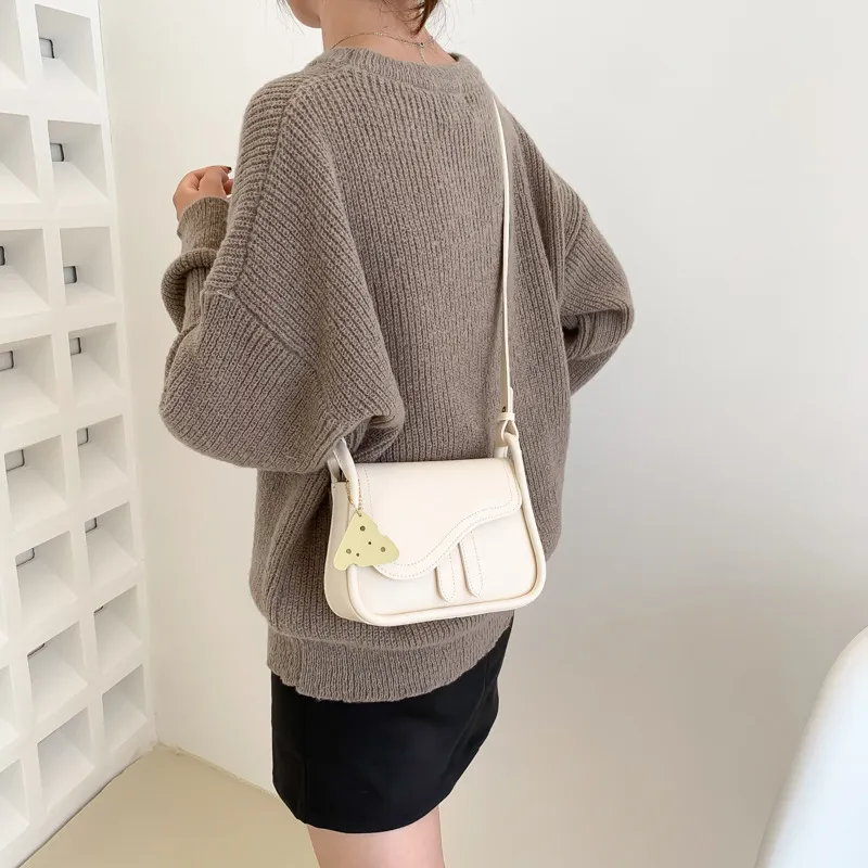 JANE KLAIN PU Saddle Bag Shoulder Bag Crossbody Bag Small Size Women's White/Green/White & Brown/Black-3