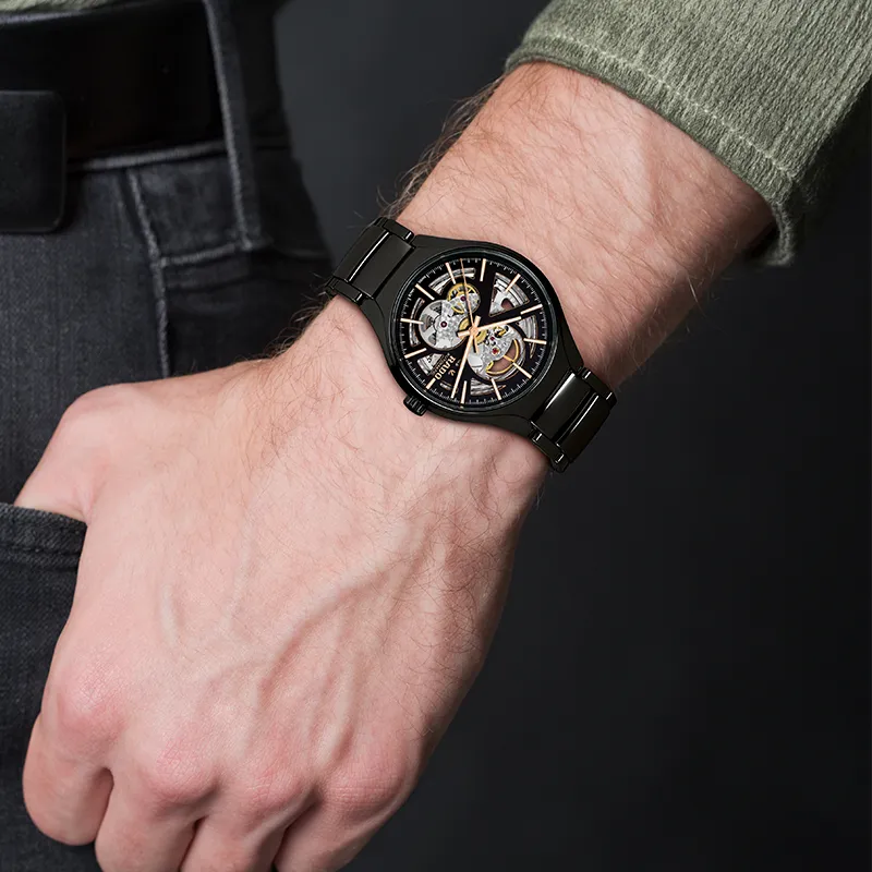 RADO Automatic Mechanical Movement Unisex Watch 40mm Black Dial Ceramic Watch Case Ceramic Strap-2