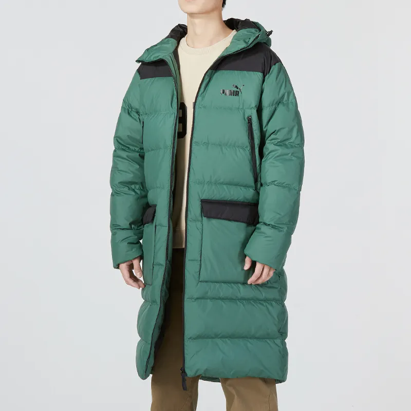 PUMA Hooded Fitted Long Sleeved Down Jacket Men's Green-4