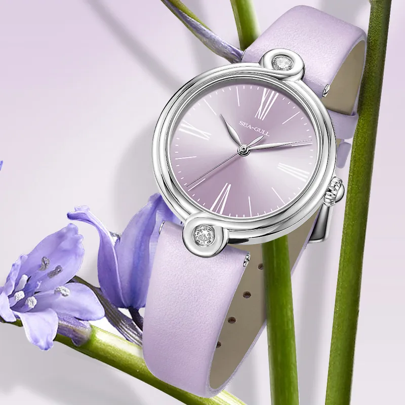 Sea Gull Unlimited Series Automatic Mechanical Movement Leather Strap Watch Women's Watch White Dial-30