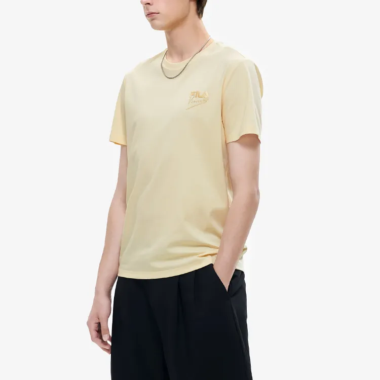 FILA x FANGAOLIANMINGXILIE T Shirt Men's Apricot Light Yellow-5