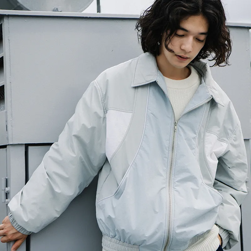 YOSHIYOYI Puffer Jackets Unisex Light Gray-3