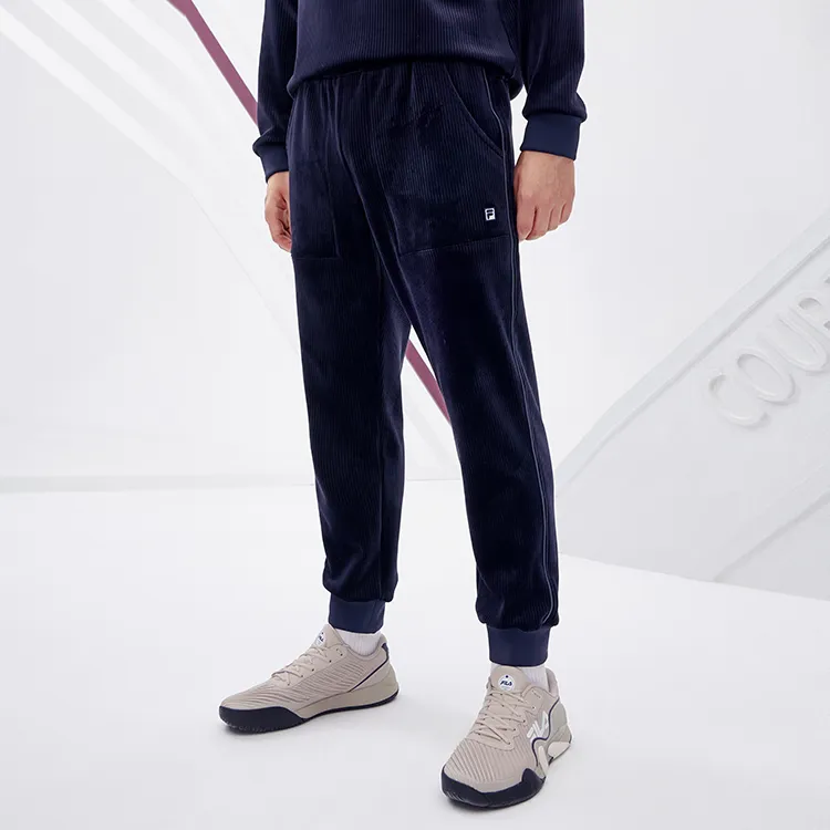 FILA Athletics Knitted Sweatpants Men Royal Blue-4