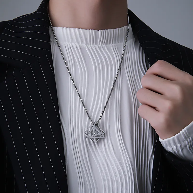 MAGICPOLE Titanium Steel Necklaces Unisex Silver-3