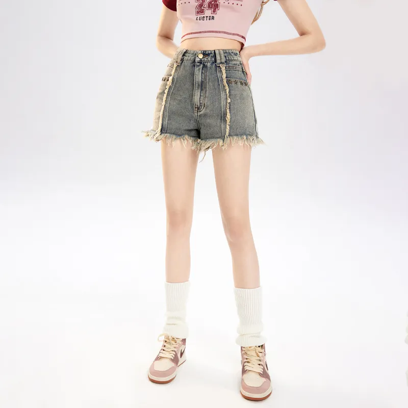 MEETLADY Denim Shorts Women's-9