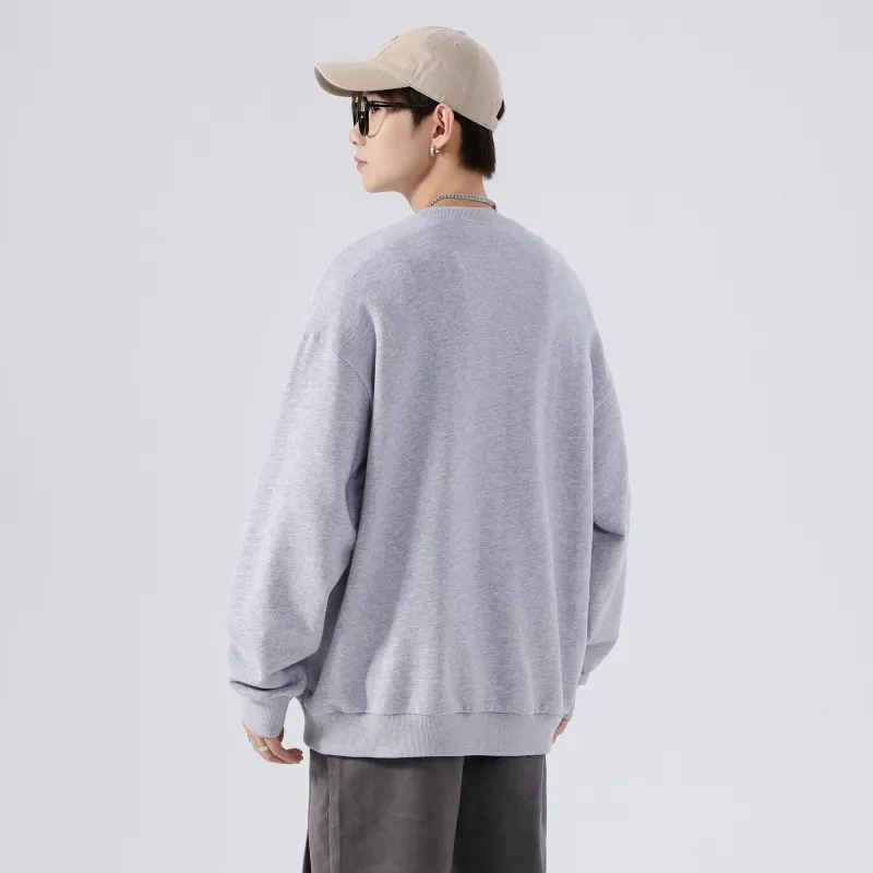Yvette Crew Neck Loose Fit Sweatshirt Unisex Heather Gray-6