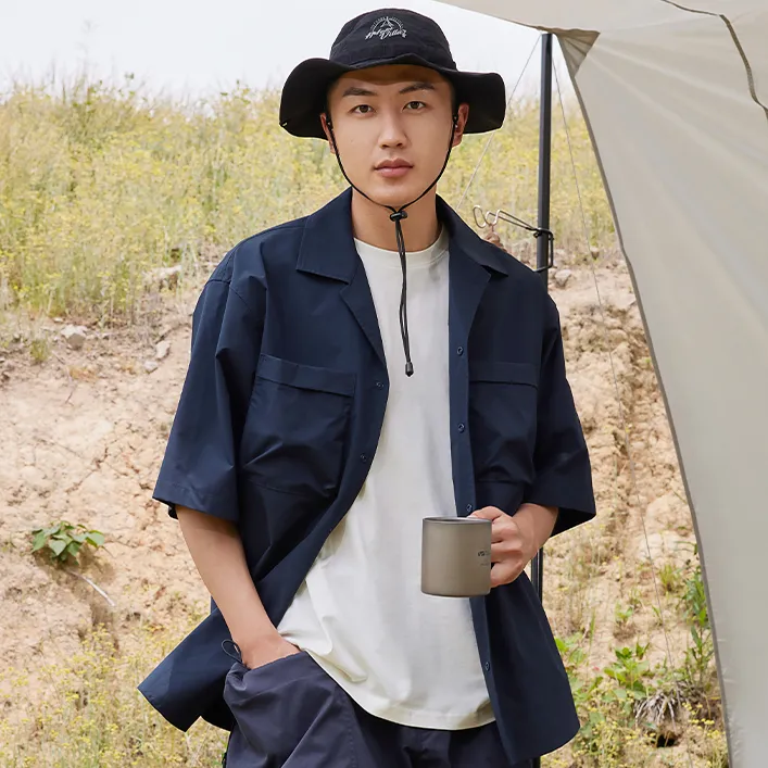 MOBI GARDEN Short Sleeved Shirt Coat Inner Unisex-8