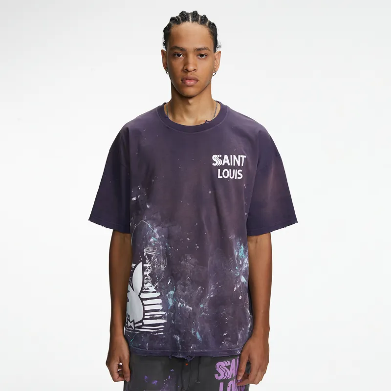 Playboy X SSSAINT LOUIS SSSAINT LOUIS X Playboy Co branded Series T Shirts Unisex Purple-3