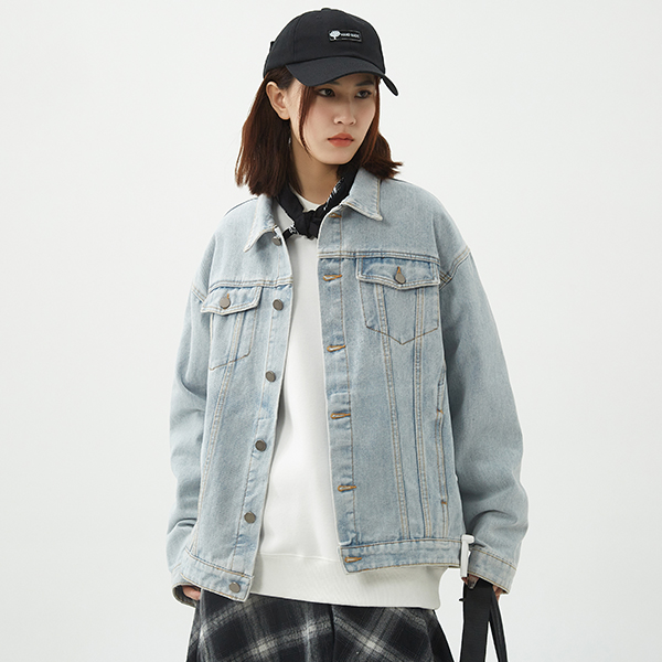 FAIRWHALE Denim Jackets Unisex Denim Blue 2XL - POIZON