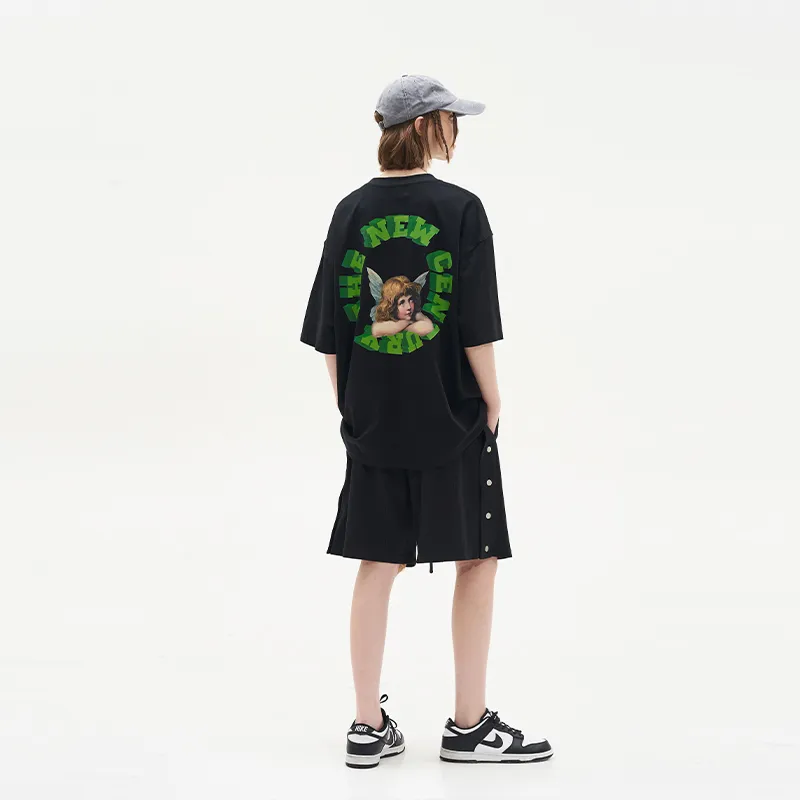 HARSH AND CRUEL Crew Neck Loose Fit Straight Short Sleeved T Shirt Unisex-10