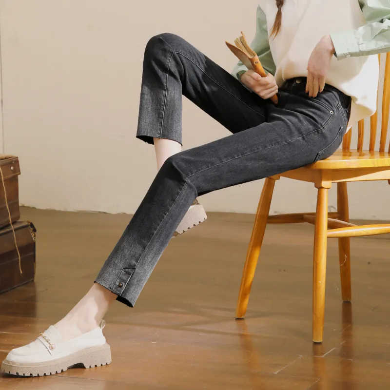 MITUAN Jeans Women's Black Gray-4