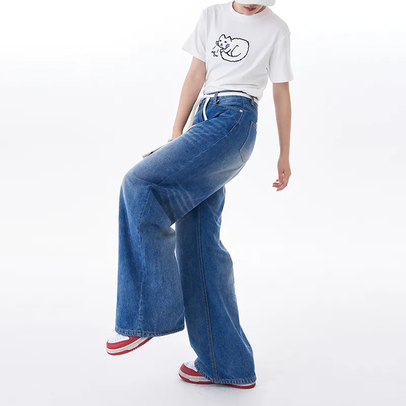 BETWEENAND Straight Jeans Women's Denim Blue-2