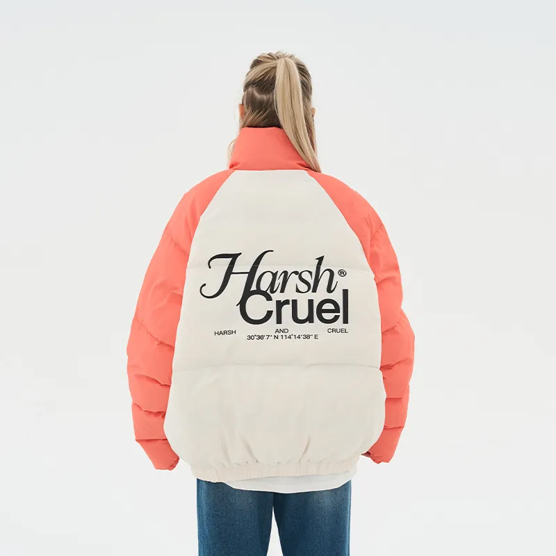 HARSH AND CRUEL FW22 Letter Stand Collar Loose Fit Thickened Puffer Jacket Unisex-11