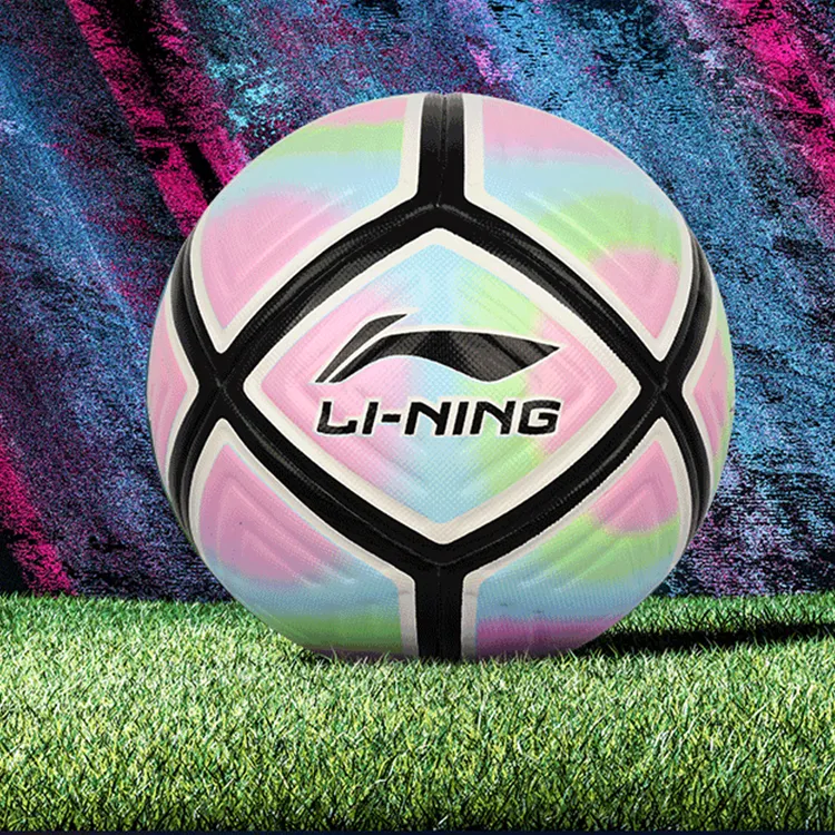 LiNing Size 5 Soccer TPU Seamless Thermal bonding Unisex Aurora Pink-2