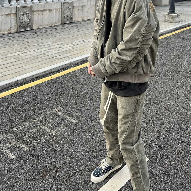 Askyurself Loose Fit Jacket Unisex Army Green-3
