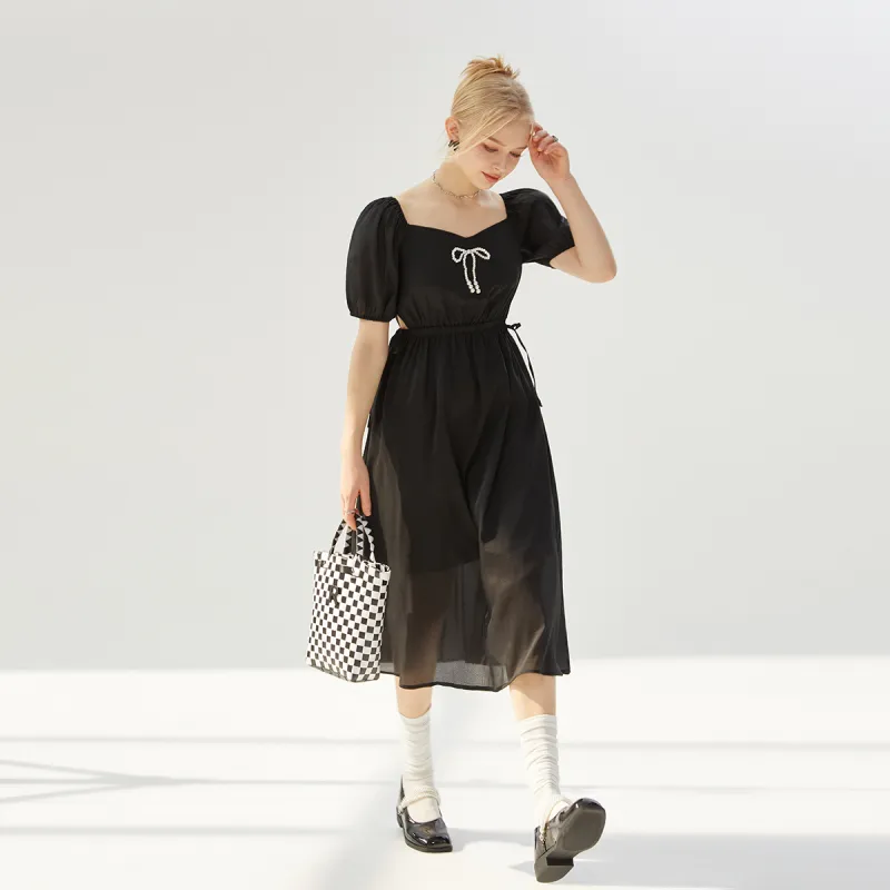 I'M ONE Short Sleeved Dresses Women's Black-3