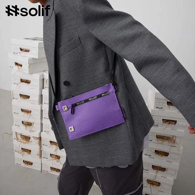 HASHTAGSOLIF Kraft Paper Envelope Bag, Shoulder Bag, Crossbody Bag Regular Unisex Purple-1
