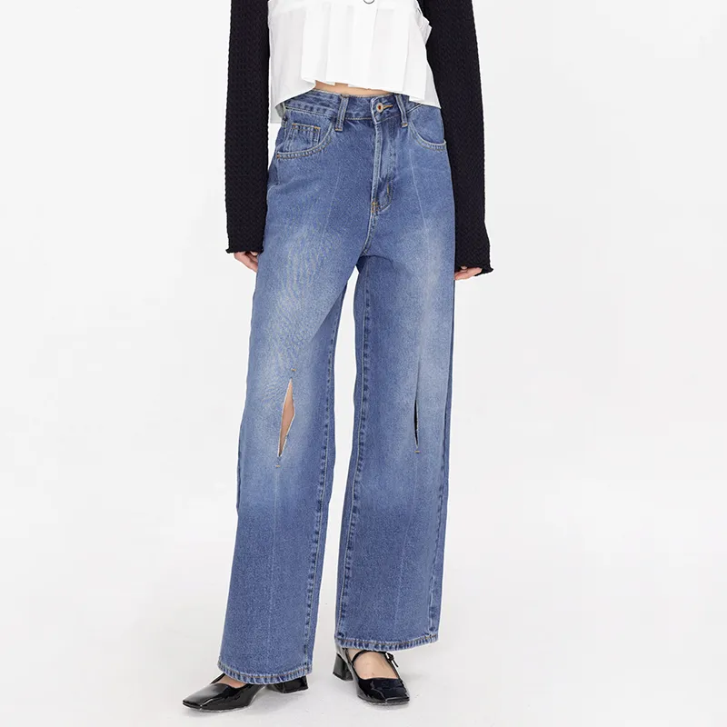 CUBIC Straight Thickened Jeans Women's-3