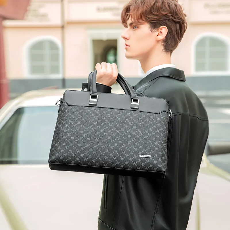 GOLF PVC Laptop Bag, Handbag, Shoulder Bag, Crossbody Bag, Briefcase Tubas Men's Black-4