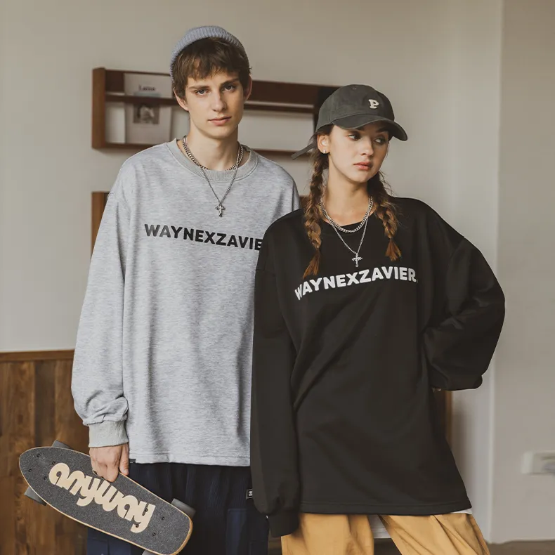 WAYNEXZAVIER Crew Neck Loose Fit Sweatshirt Unisex-6