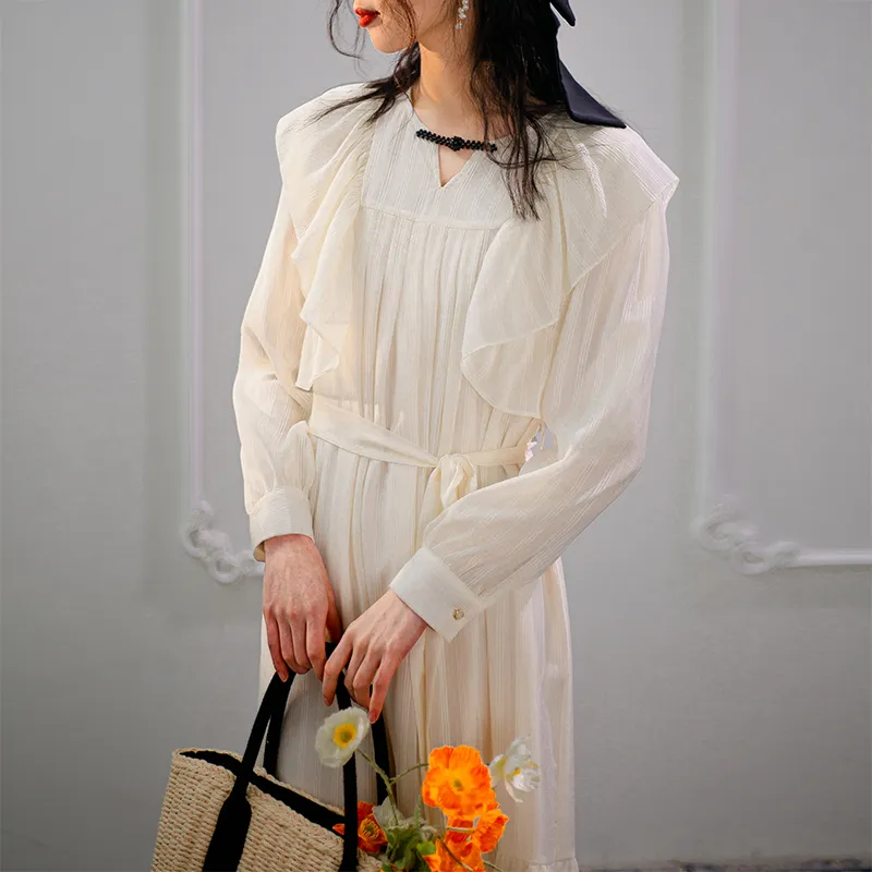ANNECHEN Flared Dress Dress Summer Women's Includes Gift Box Sets White-7