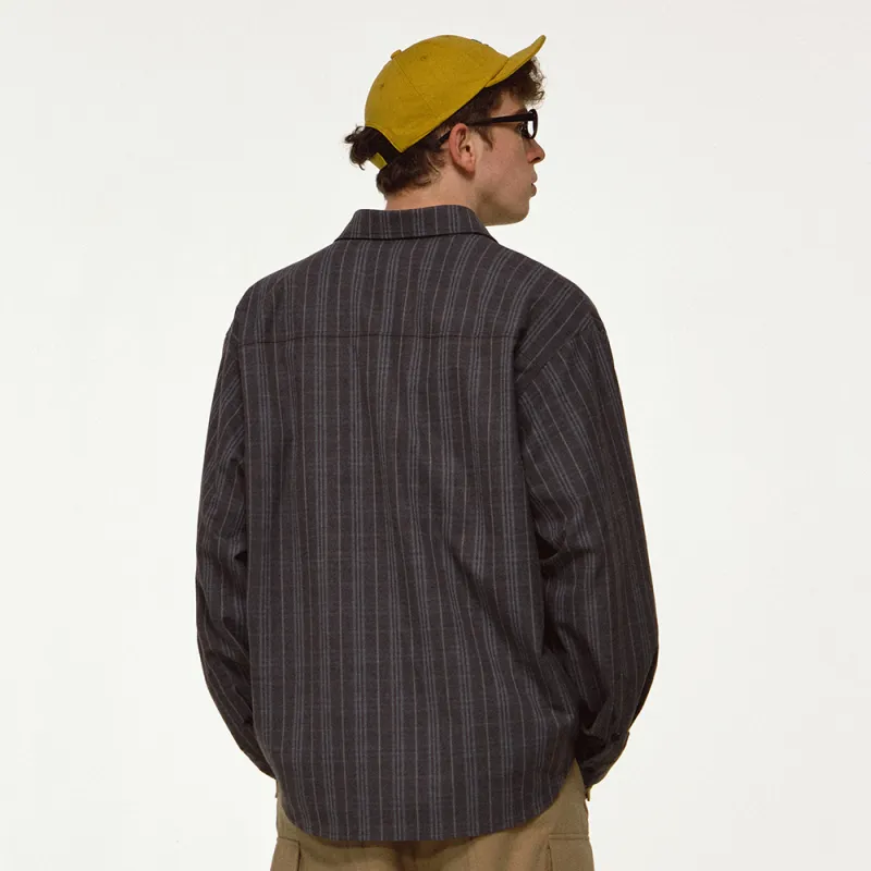MATCHA STORY College Series Shirts Unisex Gray Plaid-4