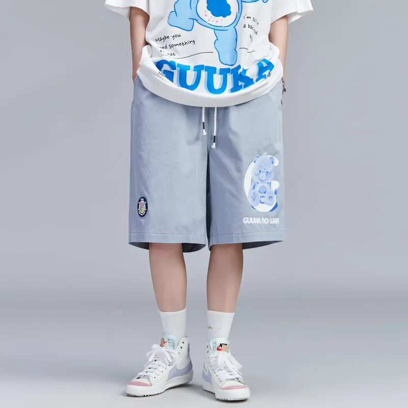 Carebears X Guuka Casual Shorts Unisex Dusty Blue-3