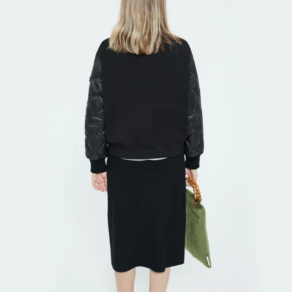 DKNY FW22 Solid Color Stand Collar Down Jacket Women's Black-10