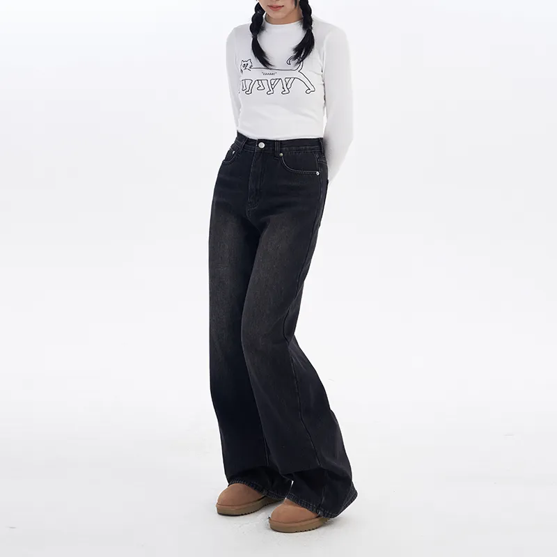 BETWEENAND Straight Thickened Jeans Women's-4