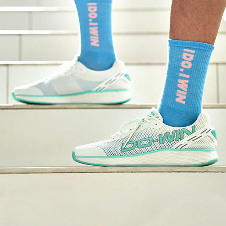 DO WIN Low Top Casual Running Shoes Unisex White Green-5