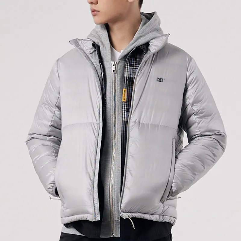 CAT FW22 Solid Color Stand Collar Fitted Cropped Down Jacket Unisex-17