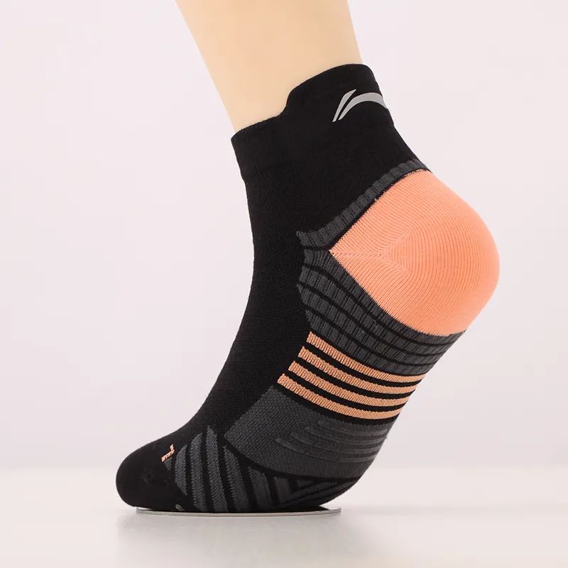 LiNing Ankle Socks Unisex 1 Pack Black Muskmelon Orange-7