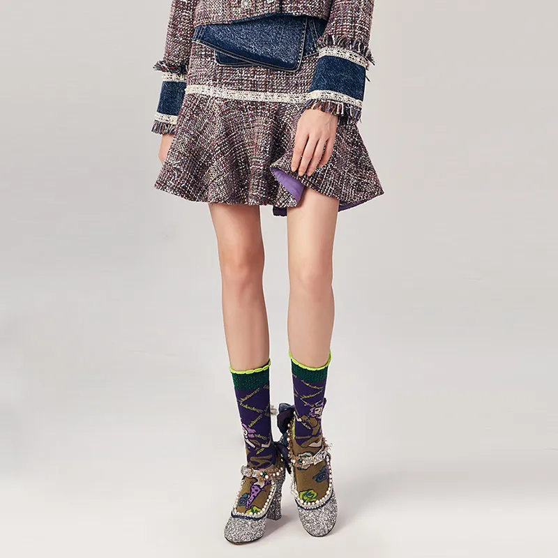 LULUALWAYS Cropped Skirt Light Purple-2
