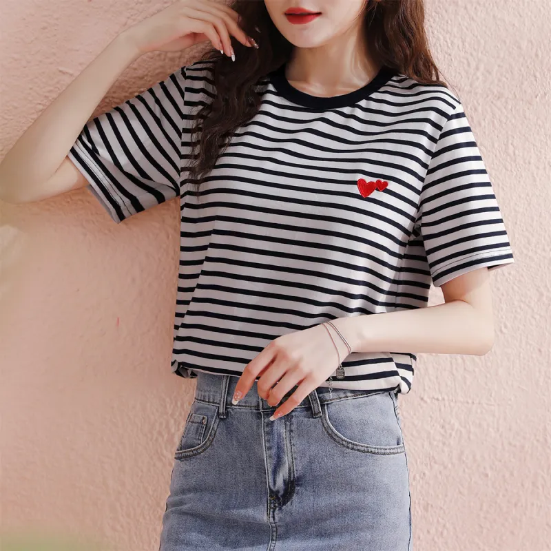 MITUAN T Shirts Women's Stripes-3
