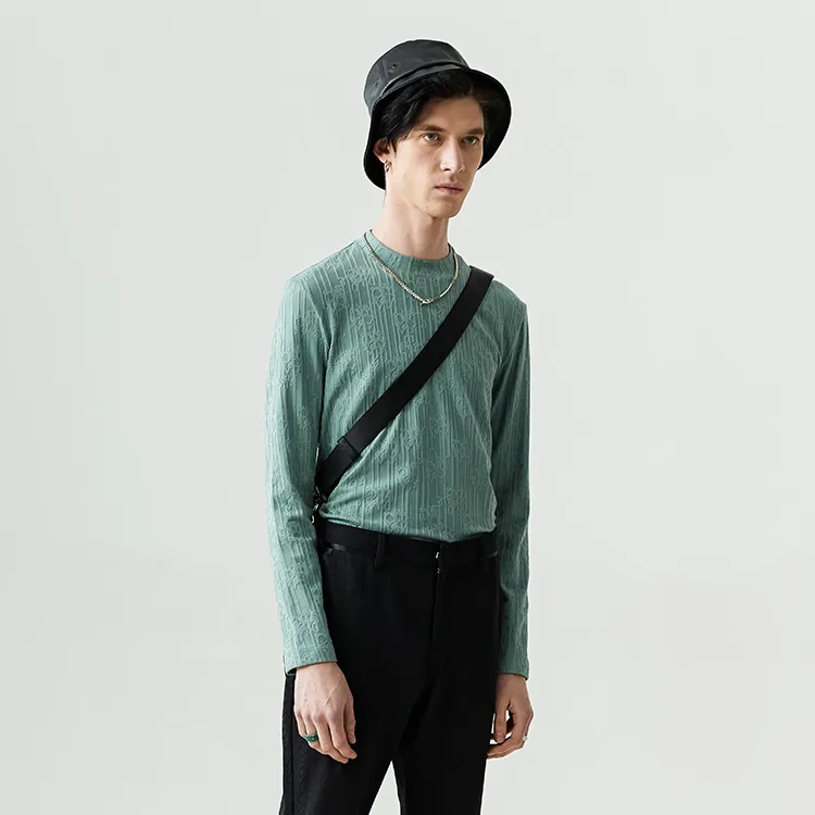 DAVID NAMAN Long Sleeved T Shirt Men's Green-2