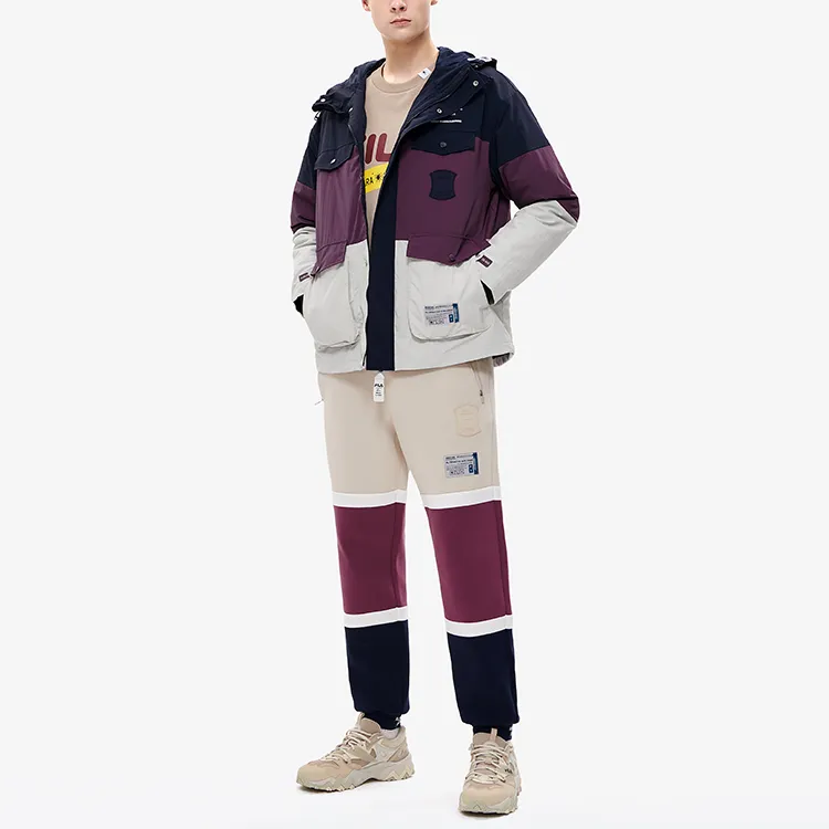FILA FW22 Puffer Jacket Men's Cactus Gray Pink-4