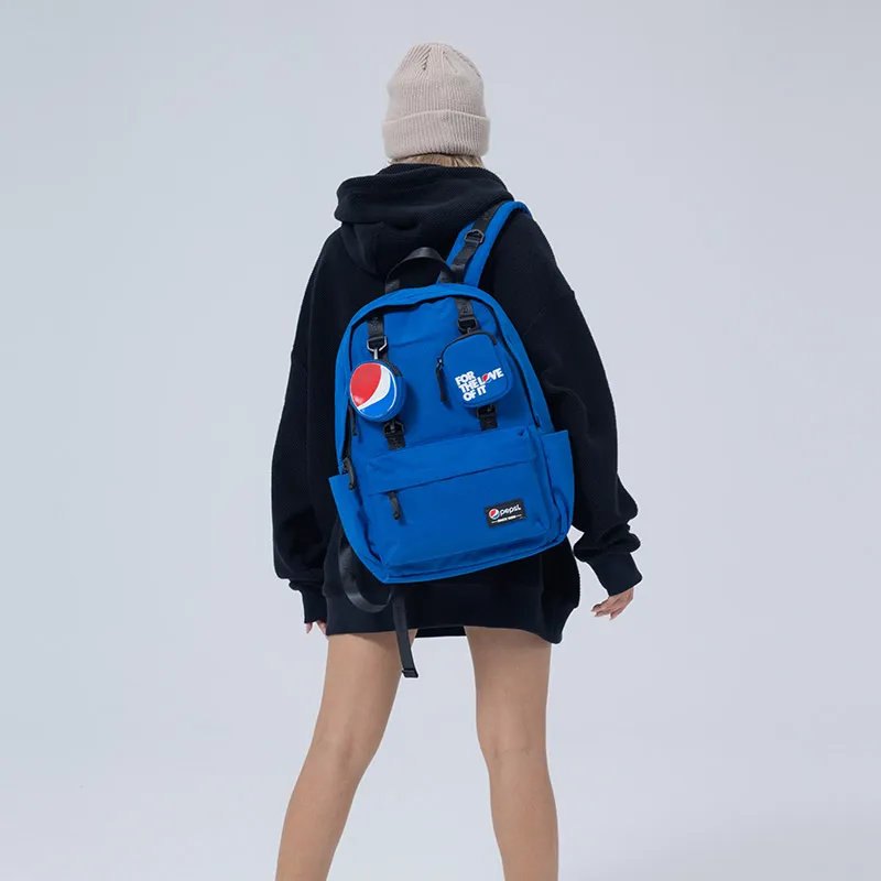 Pepsi Nylon Fabric Backpack Regular Unisex Indigo/Black-5