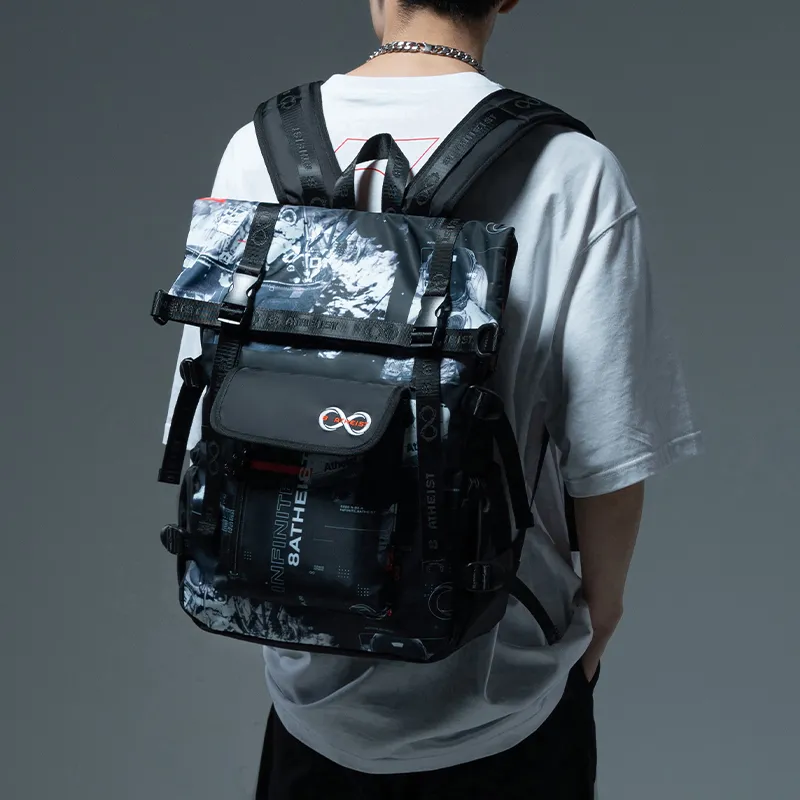 8atheist Polyester Students Backpack 16 Inches Laptop Bag Tubas Unisex Black-4
