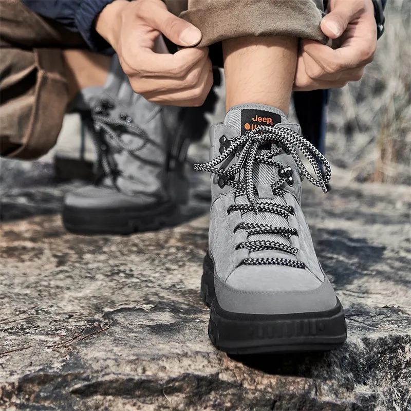 Jeep Martin Boots Men Gray-6