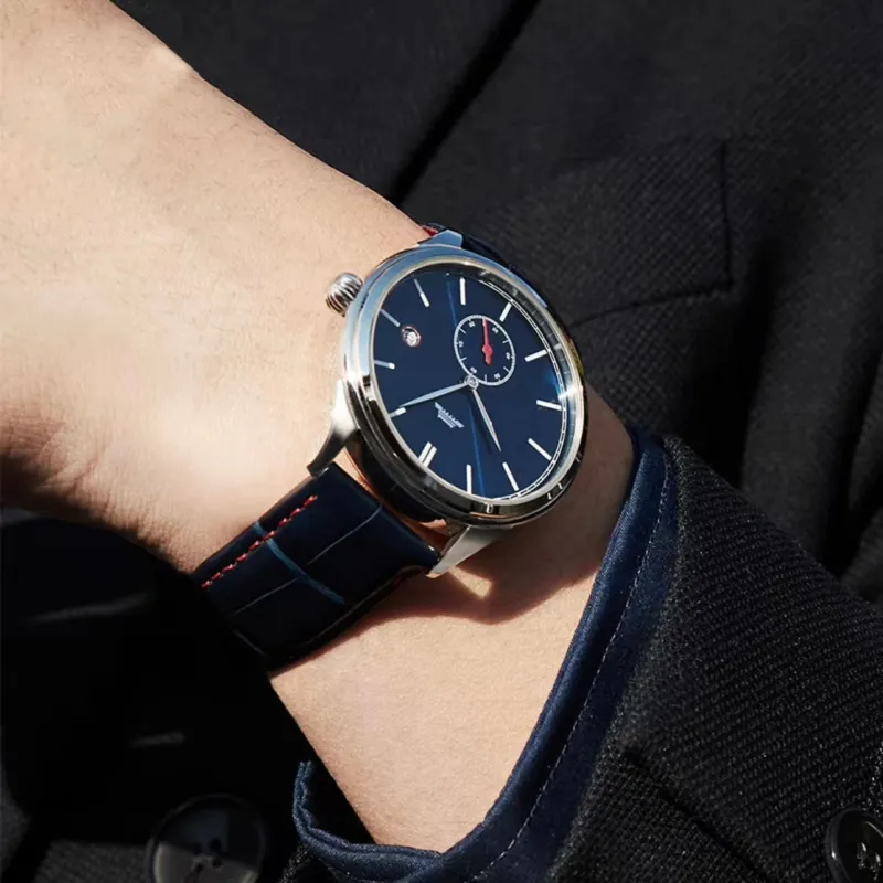 Beijing Beihai Mechanical Movement Genuine Leather Strap Watch Men's Watches White Dial-17