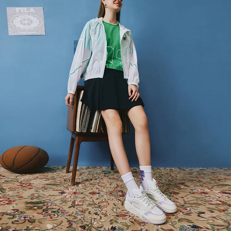 FILA FUSION Lifestyle Basketball Heritage Sneakers 'White Purple' Women's-6